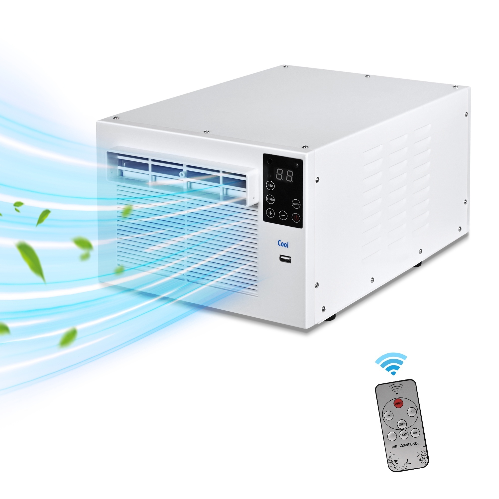 EdenDirect Portable Air Conditioner — 2300 BTU, 100 Sq. Ft., Heater and Dehumidifier, Remote Control, White, Model# NTEK5